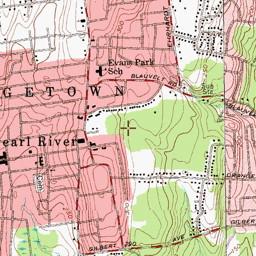 Topographic Map of Pearl River High School, NY