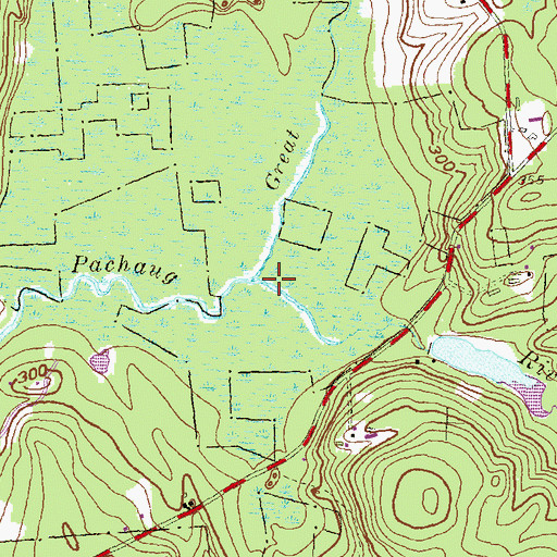 Topographic Map of Great Meadow Brook, CT