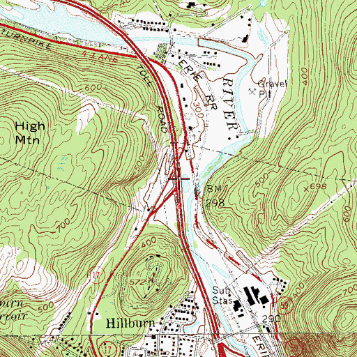Topographic Map of Interchange 15A, NY