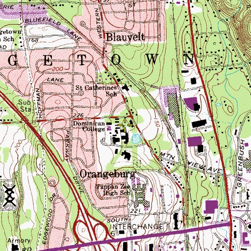 Topographic Map of Pius X Hall, NY