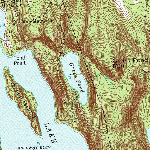Topographic Map of Green Pond, CT