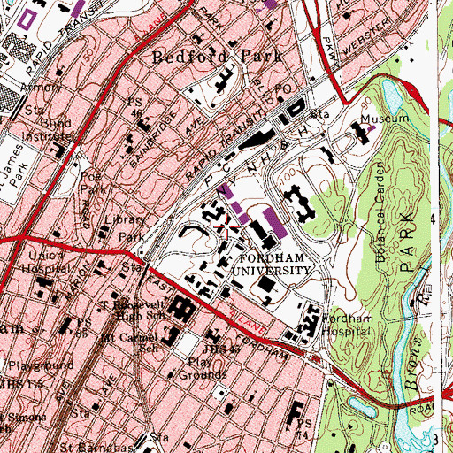 Topographic Map of Collins Hall, NY