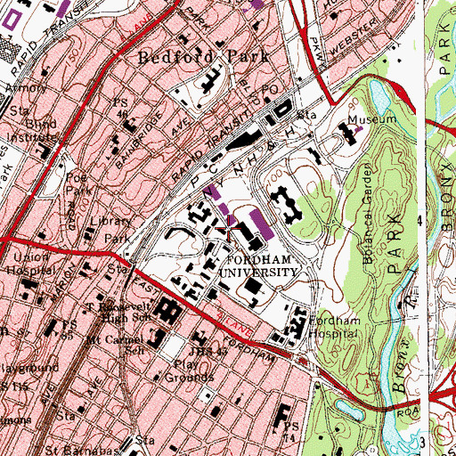 Topographic Map of Loyola Hall, NY