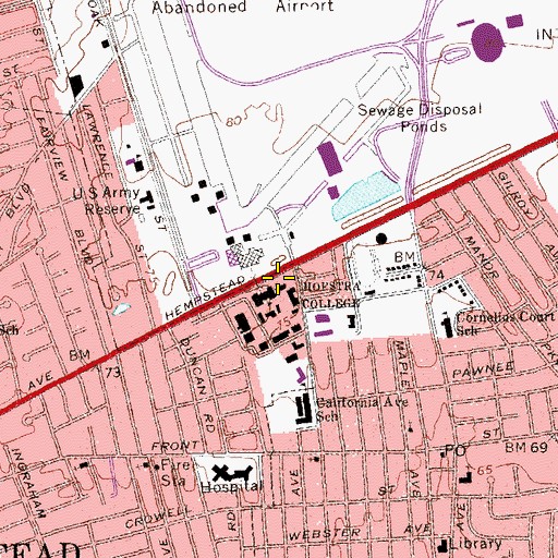 Topographic Map of Heger Hall, NY