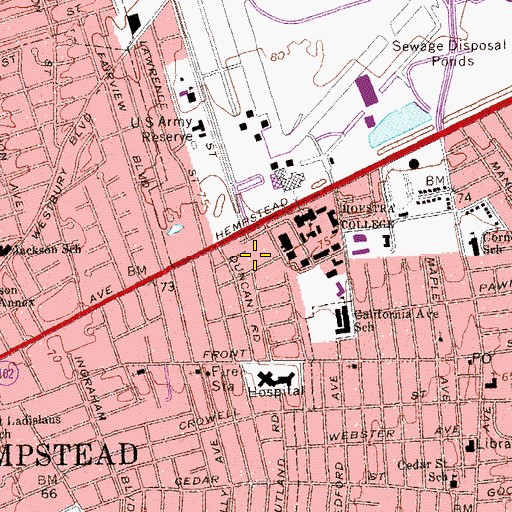 Topographic Map of Weed Hall, NY