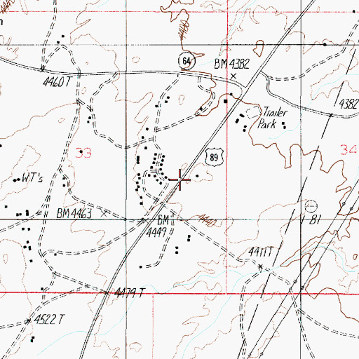 Topographic Map of Buck Rodgers Trading Post, AZ