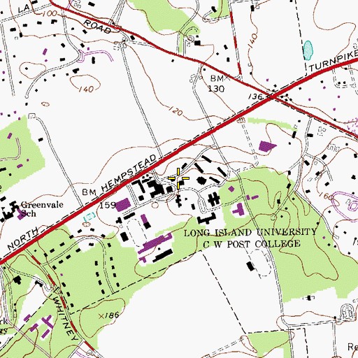 Topographic Map of Hoxie Hall, NY