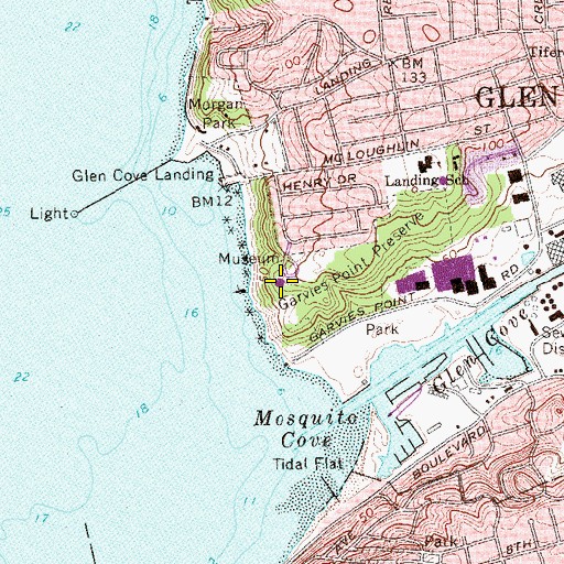 Topographic Map of Garvies Point Museum, NY