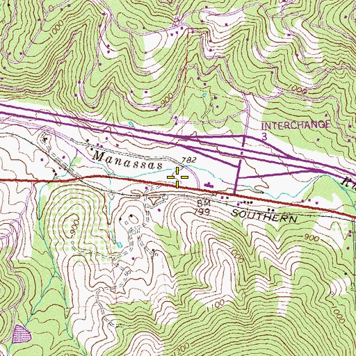 Topographic Map of Linden Volunteer Fire Department, VA