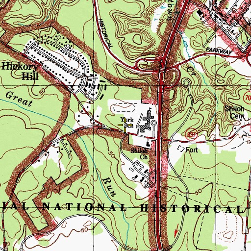 Topographic Map of York County Department of Fire and Life Safety Station 4 Yorktown, VA