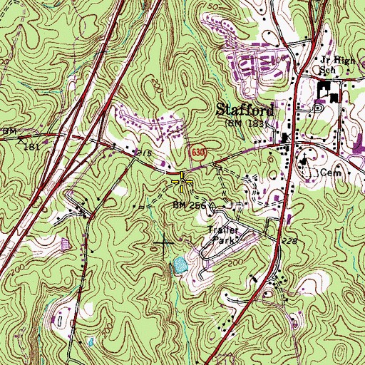 Topographic Map of Stafford County Fire and Rescue Department Station 2 Stafford, VA