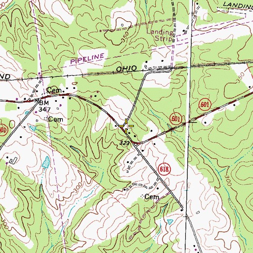 Topographic Map of Bumpass Volunteer Fire Department Company 3, VA