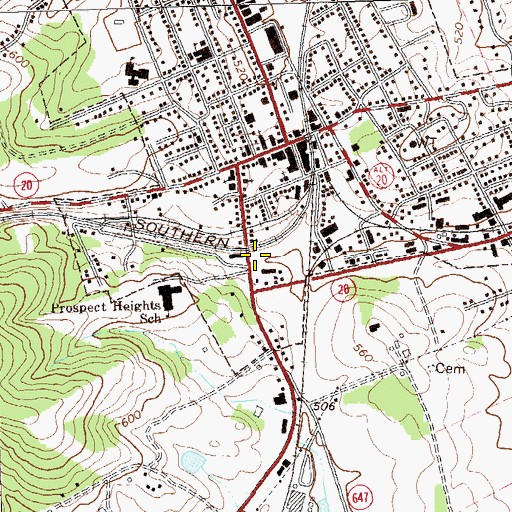 Topographic Map of Orange Volunteer Fire Company, VA