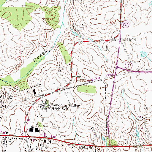 Topographic Map of Purcellville Volunteer Rescue Squad Company 14, VA