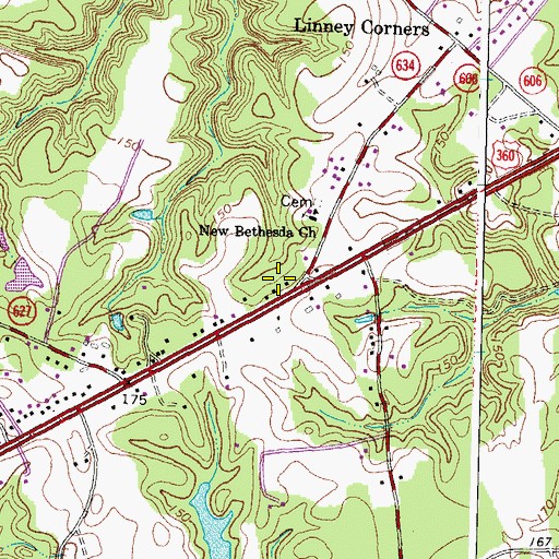 Topographic Map of Hanover County Fire - EMS Company 3 - Eastern Hanover Volunteer Fire Station, VA