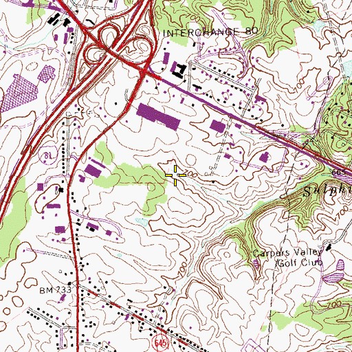Topographic Map of Frederick County Fire and Rescue Department Station 21 - Millwood Volunteer Fire and Rescue, VA