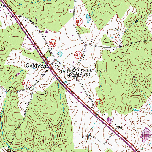 Topographic Map of Goldvein Volunteer Fire and Rescue Company 8, VA