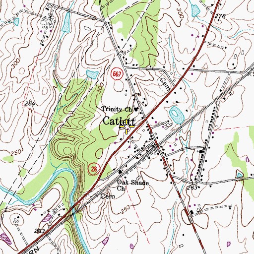 Topographic Map of Cedar Run Volunteer Rescue Squad, VA
