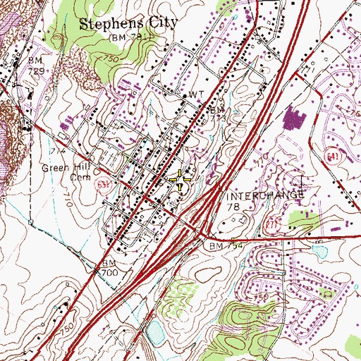 Topographic Map of Frederick County Fire and Rescue Department Station 11 - Stephens City Volunteer Fire and Rescue, VA