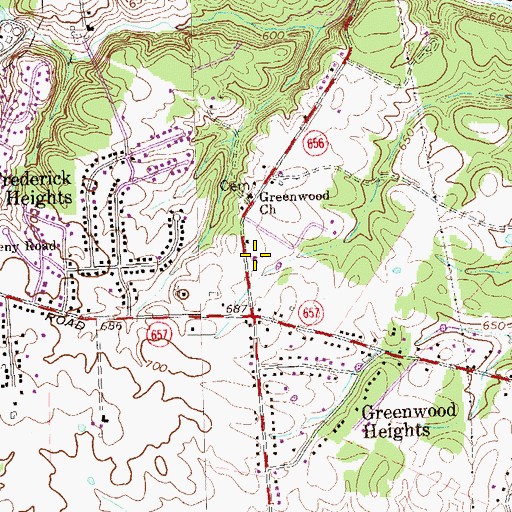Topographic Map of Frederick County Fire and Rescue Department Station 18 - Greenwood Volunteer Fire and Rescue, VA