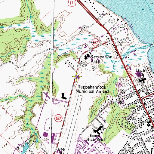 Topographic Map of Tappahannock - Essex Volunteer Fire Department Station 1, VA