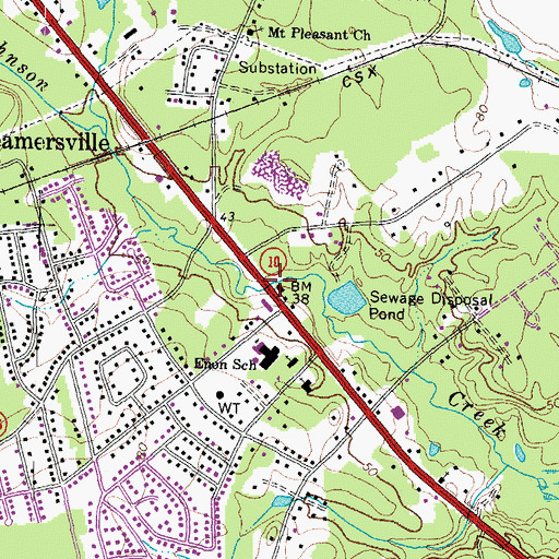 Topographic Map of Enon Station Number 6, VA