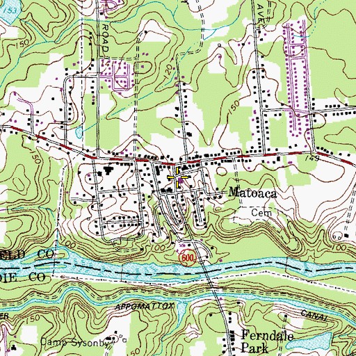 Topographic Map of Matoaca Station Number 8, VA