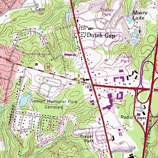 Topographic Map of Dutch Gap Station Number 14, VA