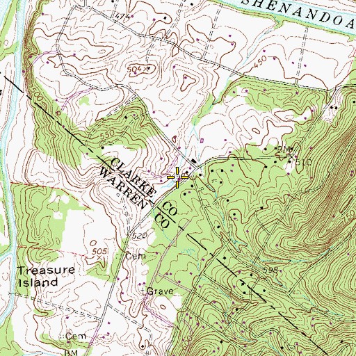 Topographic Map of Shenandoah Farms Volunteer Fire Department and Rescue Squad, VA
