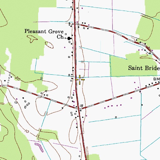Topographic Map of Chesapeake Fire Department Station 7 Saint Brides, VA