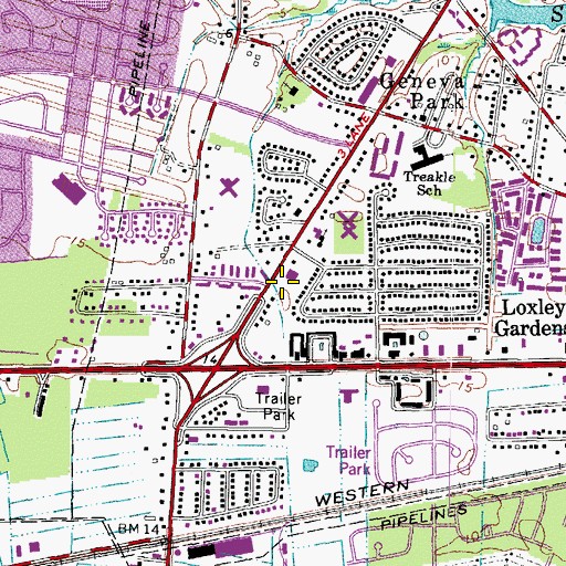 Topographic Map of Chesapeake Police Department Third Precinct - Deep Creek, VA