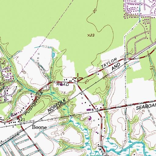 Topographic Map of Chesapeake Police Department Fourth Precinct - Western Branch, VA