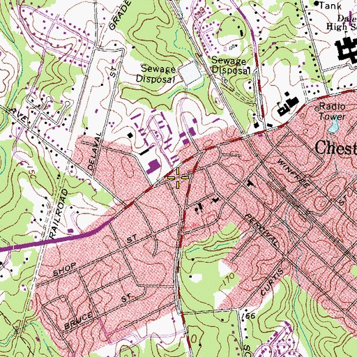 Topographic Map of Chesterfield Fire and Emergency Medical Services Station 1 Chester, VA