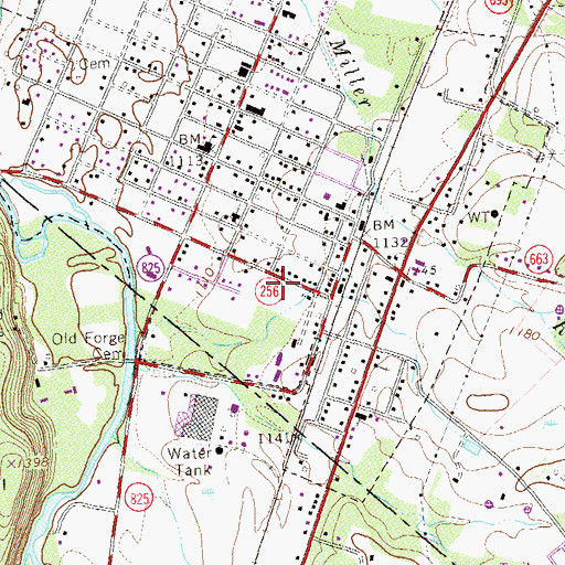 Topographic Map of Grottoes Volunteer Fire Department, VA