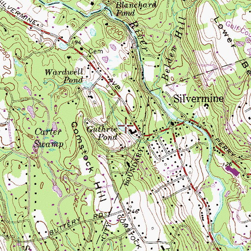 Topographic Map of Guthrie Pond, CT