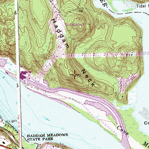 Topographic Map of Haddam Neck, CT