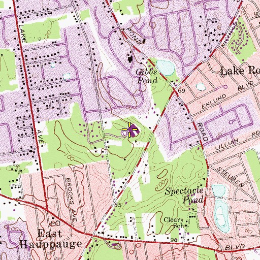 Topographic Map of Tackan Elementary School, NY