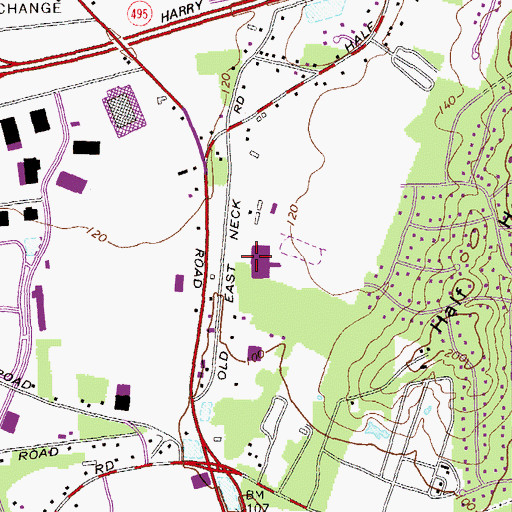 Topographic Map of West Hollow Middle School, NY