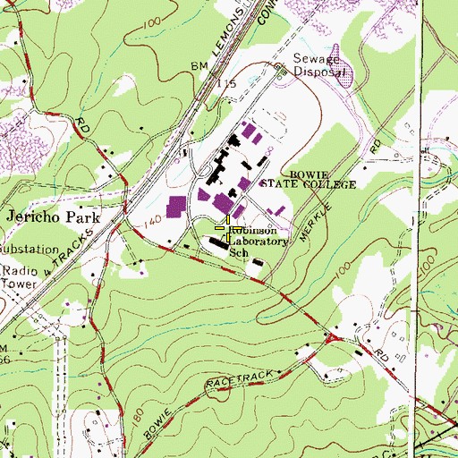 Topographic Map of Science Building - Bowie State University, MD