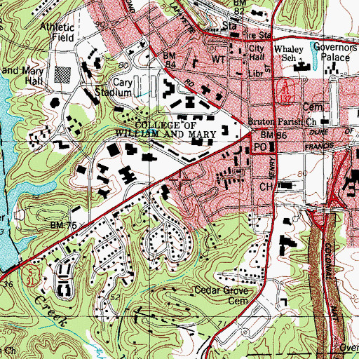 Topographic Map of Bell Building, VA