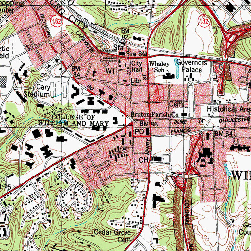Topographic Map of Brafferton, VA