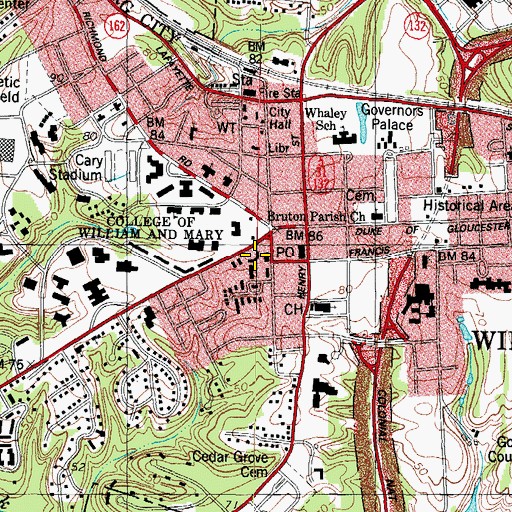 Topographic Map of Campus Center, VA