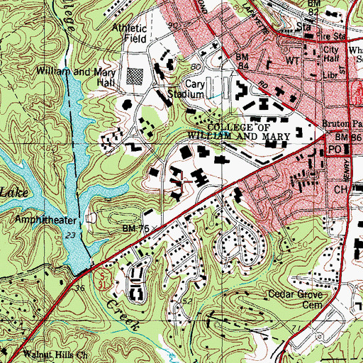 Topographic Map of Jones Hall, VA
