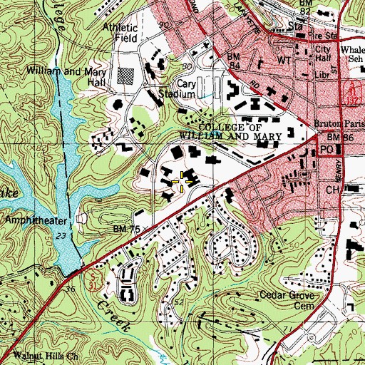 Topographic Map of Joseph L Muscarelle Muscarelle Museum of Art, VA