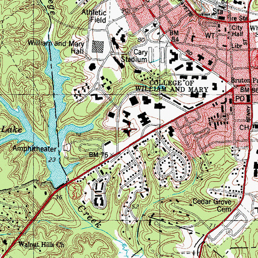 Topographic Map of Morton Hall, VA