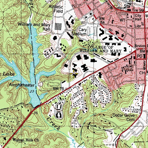 Topographic Map of Morton Hall, VA