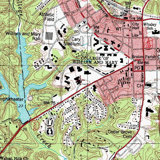 Topographic Map of Phi Beta Kappa Memorial Hall, VA