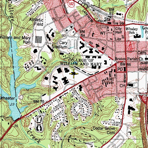 Topographic Map of Rogers Hall, VA