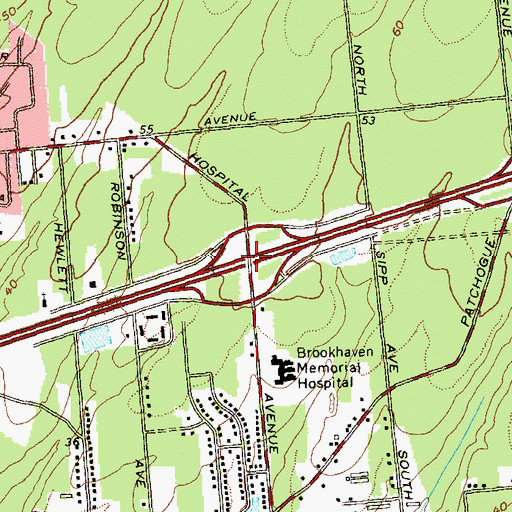 Topographic Map of Interchange 54, NY