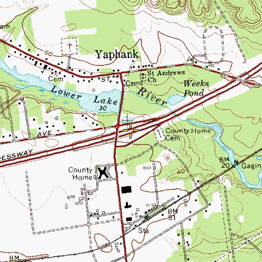 Topographic Map of Interchange 67, NY